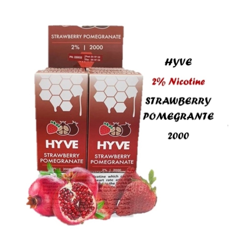 HYVE Strawberry Pomegranate 2000 Puffs 2% NIC Disposable Vape