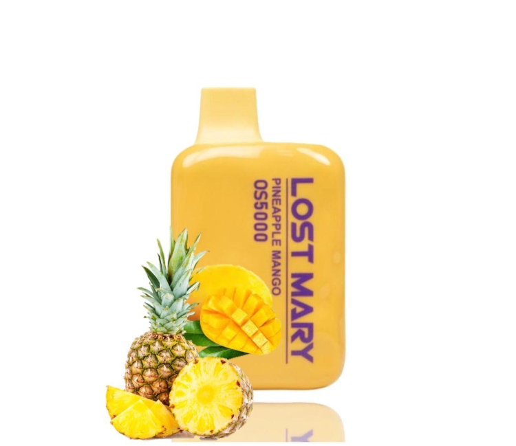 Lost Mary Pineapple Mango, 5000 Puffs , Rechargeable Disposable, Vape Device 