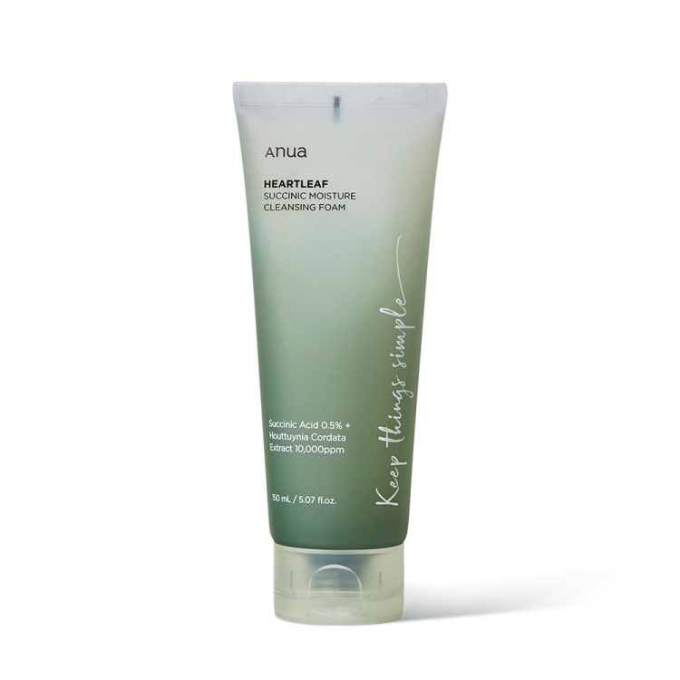 Anua - heartleaf succinic moisture cleansing foam