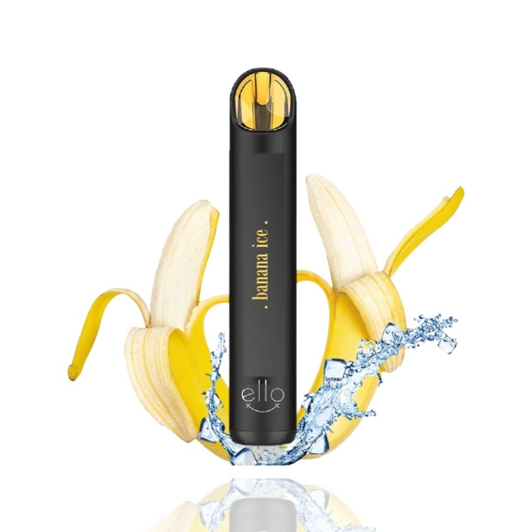 BLVK ello Banana Ice Rechargeable, Disposable Vape 2000 Puffs