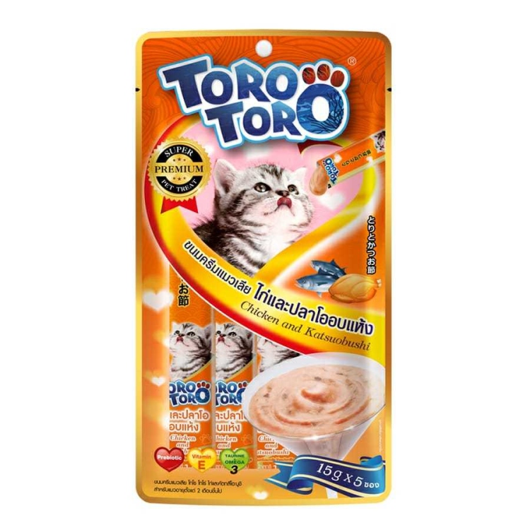 TORO CREAMY TREATS ( tuna , salmon , chicken , goat milk )