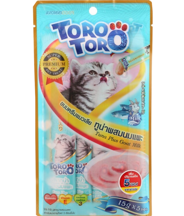 TORO CREAMY TREATS ( tuna , salmon , chicken , goat milk )