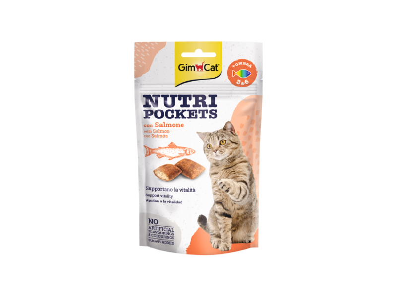 GIMCAT NUTRI POCKETS SALMON & OMEGA 3+6 60G