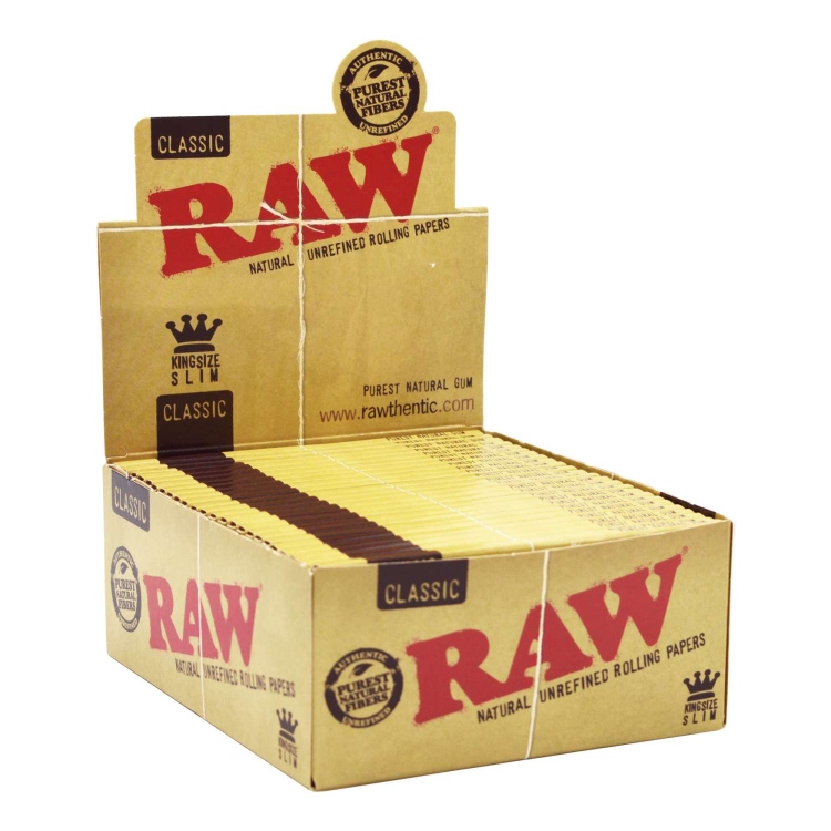 RAW Classic Rolling Paper - King Size Slim - 32 paper per pack 