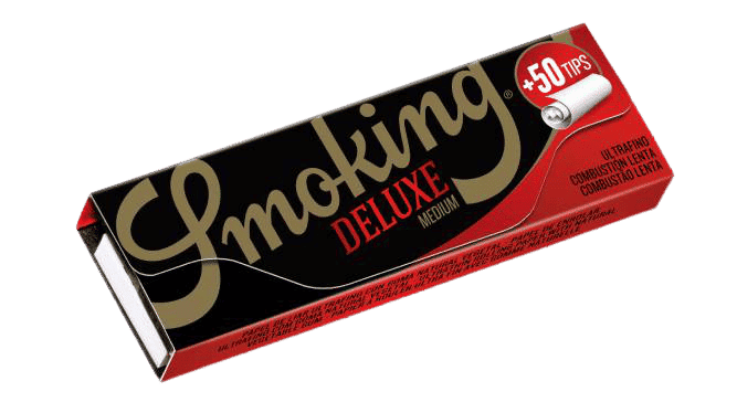 SMOKING - Deluxe Medium Rolling Paper - 50 Paper + 50 Tip per Booklet 