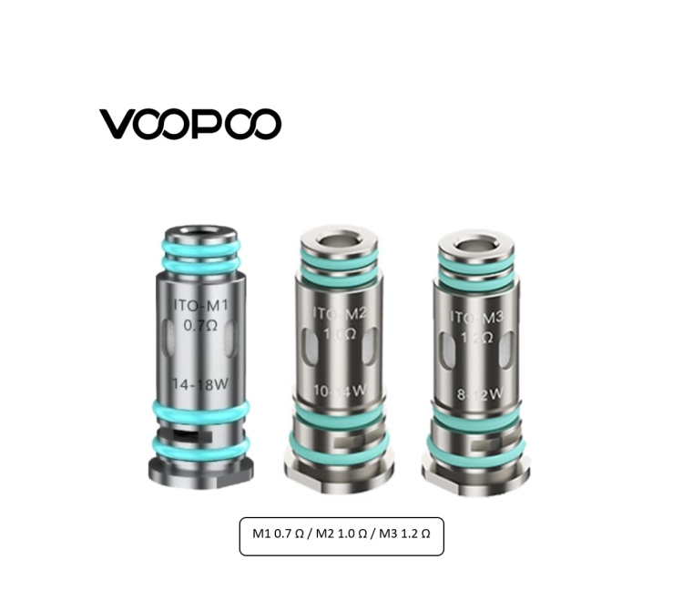 Voopoo ITO-M Replacement Coils, Multiple Resistance 