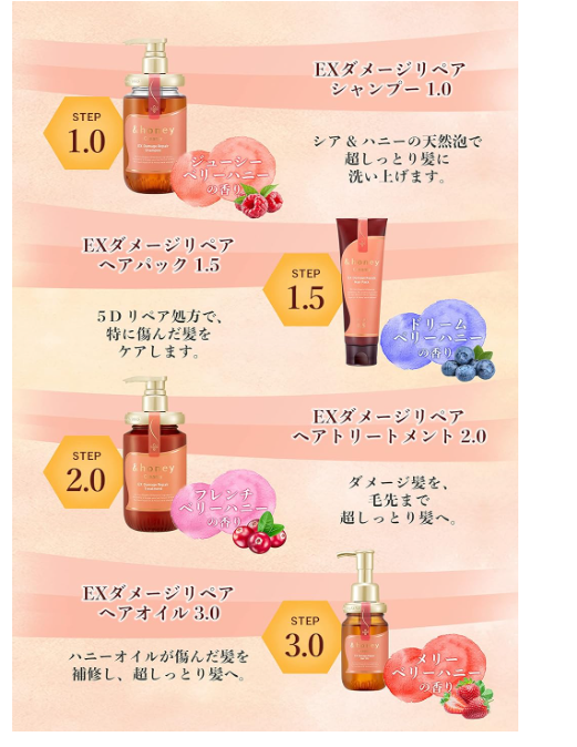 ViCREA, &honey Creamy EX Damage Repair Shampoo 1.0 (Japanese Honey Shampoo) 