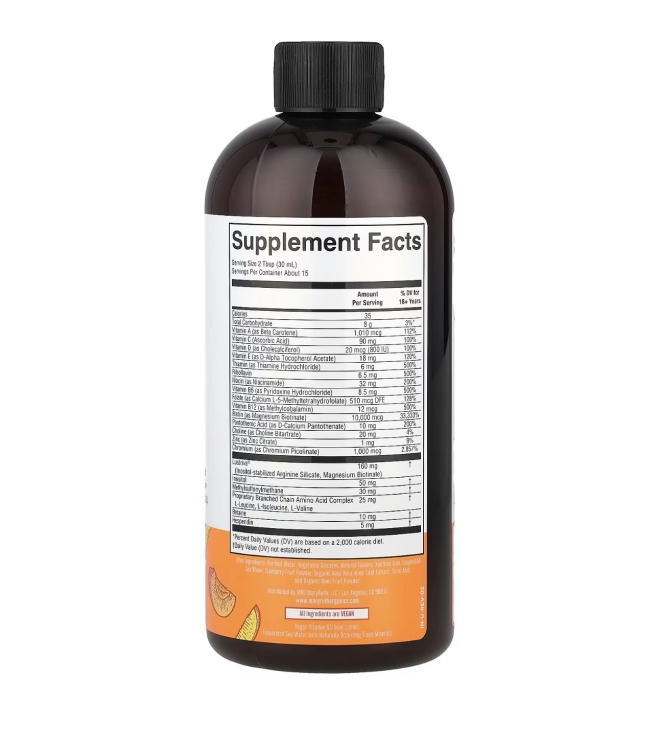 MaryRuth’s Liquid Morning Multivitamin + Hair Growth , Peach Mango 