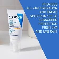 كريم للترطيب الوجهي AM مع حماية SPF30 وحمض الهيالورونيك بحجم 52 مل من سيرافي