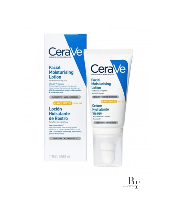 كريم للترطيب الوجهي AM مع حماية SPF30 وحمض الهيالورونيك بحجم 52 مل من سيرافي
