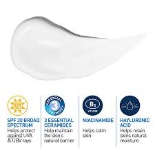 كريم للترطيب الوجهي AM مع حماية SPF30 وحمض الهيالورونيك بحجم 52 مل من سيرافي