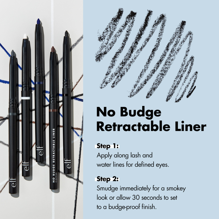 E.L.F , NO BUDGE RETRACTABLE EYELINER BLACK - ايلف , ايلاينر اسود