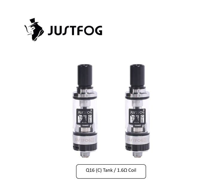 JustFog Q16 (C) Replacement Tank Clearomizer 1.6Ω  Coil Pre-Installed 