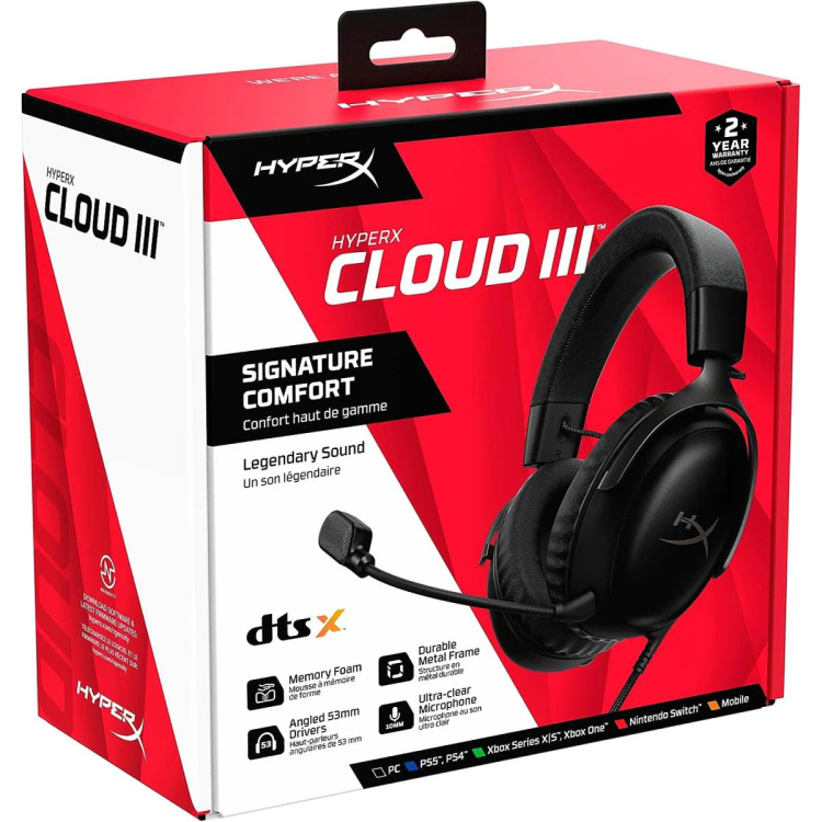 HYPERX HEADSET GAMING CLOUD III 727A8AA BLACK