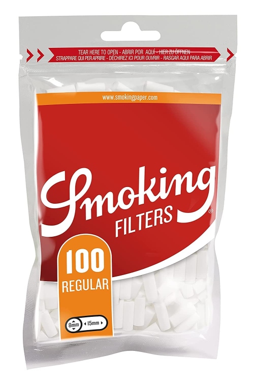 Smoking Regular Size Filters, 100 Tips (15 X 8 Mm)