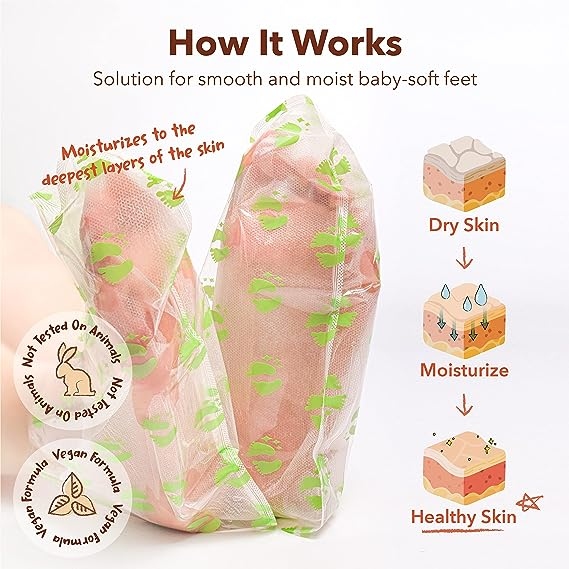 بكج عدد 2/ PUREDERM Exfoliating Foot Mask Regular 1 pair   بكج كن قطعتين 