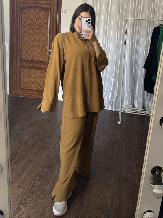 Drop Shoulder Blouse & Wide Leg Pants