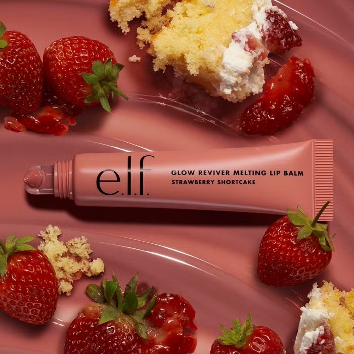 Elf  glow reviver melting lip balm strawberry shortcake 