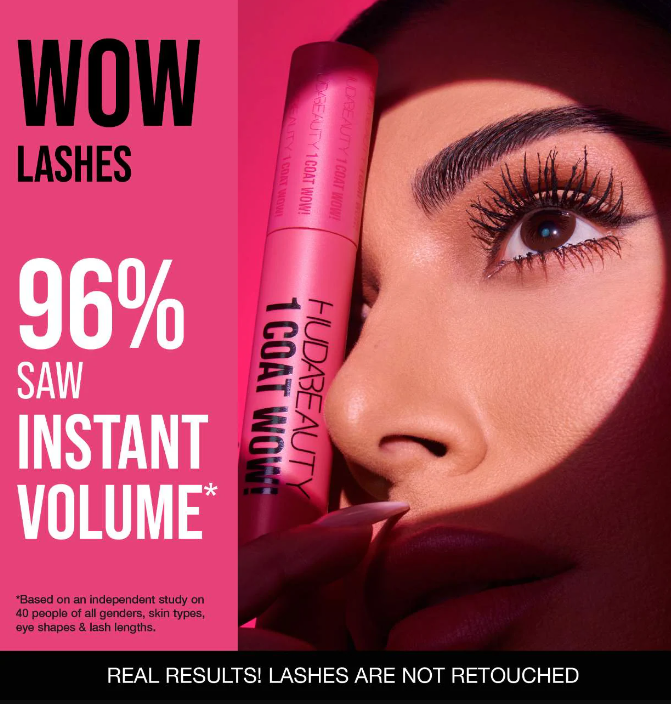 Huda beauty, 1 Coat WOW! Extra Volumizing and Lifting Mascara