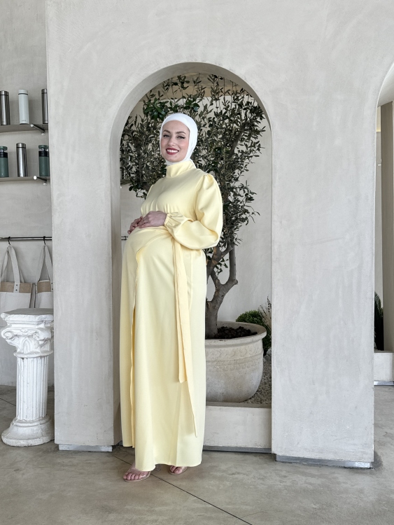فستان " المسك " باللون الاصفر الليموني