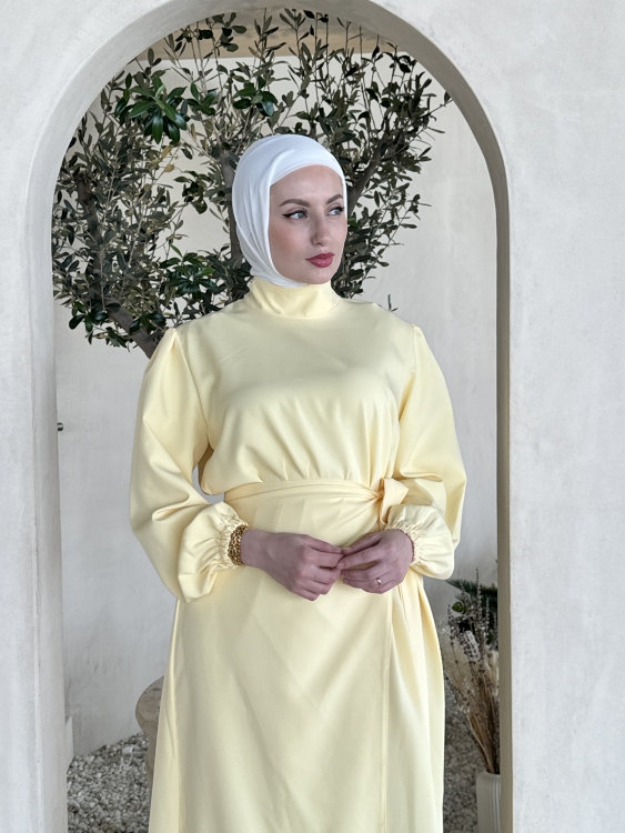 فستان " المسك " باللون الاصفر الليموني