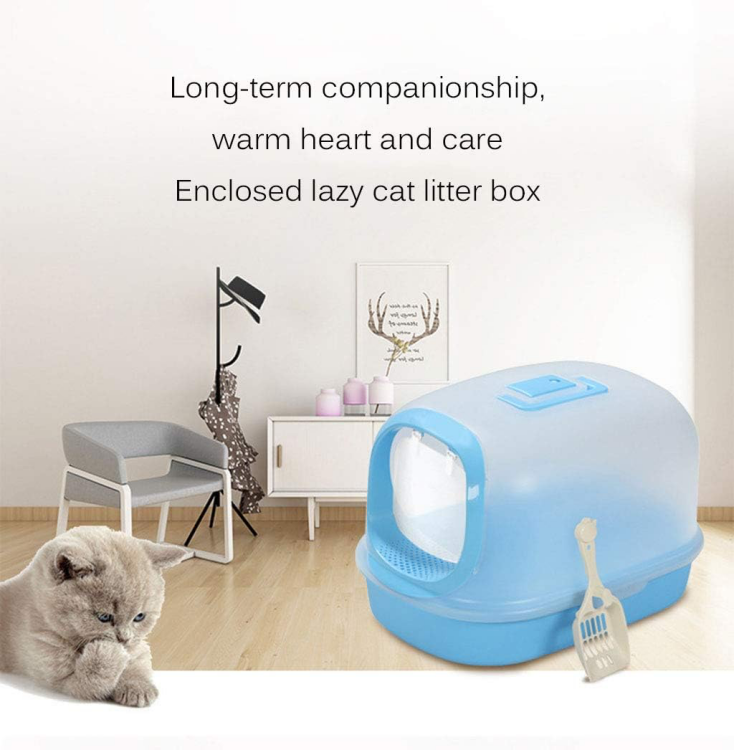 Cat Litter Boxes for Large Cats, Reduces Litter Tracking ,Litter Box Furniture with Cat Litter Scoop