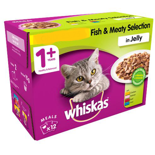 Whiskas wet food pouches fish and meaty selection