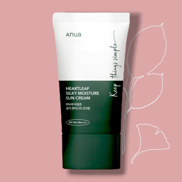Anua Heartleaf Silky Moisture Sun Cream واقي شمس المرطب بخلاصة نبتة اوراق القلب
