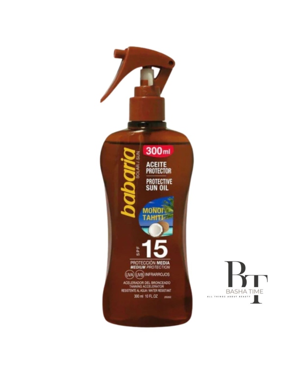 باباريا زيت تاهيتي مونوي الوقائي للشمس برذاذ SPF 15