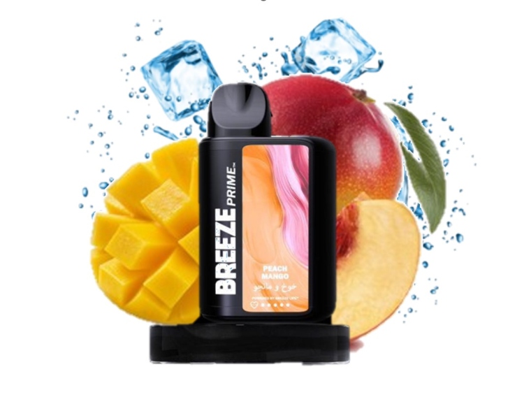 BREEZE PRIME Peach Mango 6000 Puff, Disposable Vape 