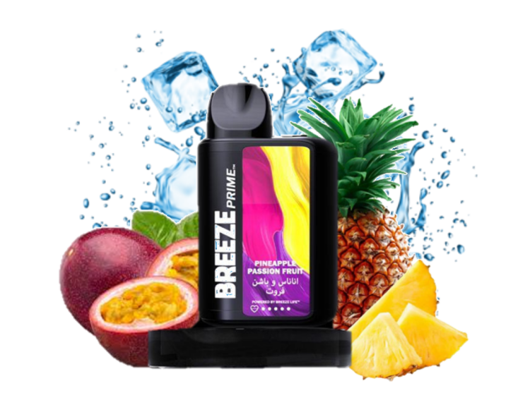 BREEZE PRIME Pineapple Passion Fruit, 6000 Puff, Disposable Vape