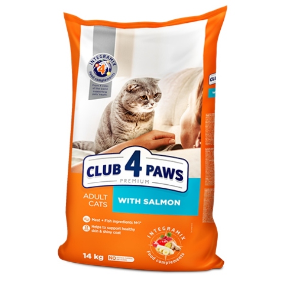 دراي فود Club 4 paws بنكهة السالمون القطط البالغة 