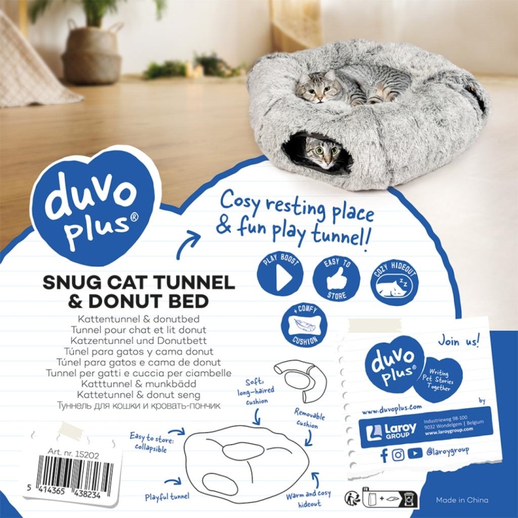 Snug cat tunnel and donut bed