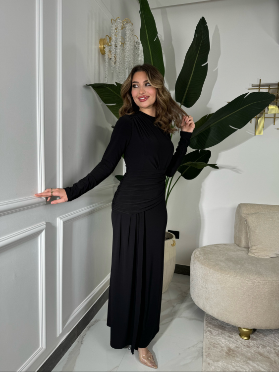Long sleeve mermaid Dress(Black)