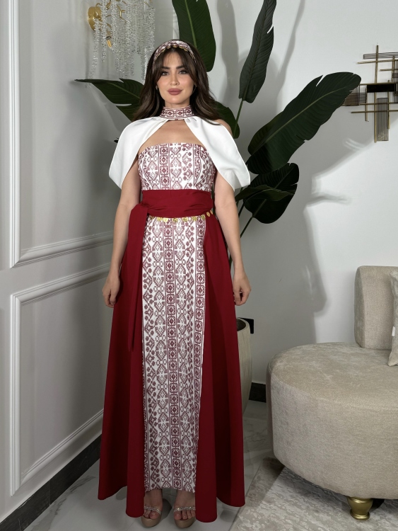 Henna Embroidery Dress(red)