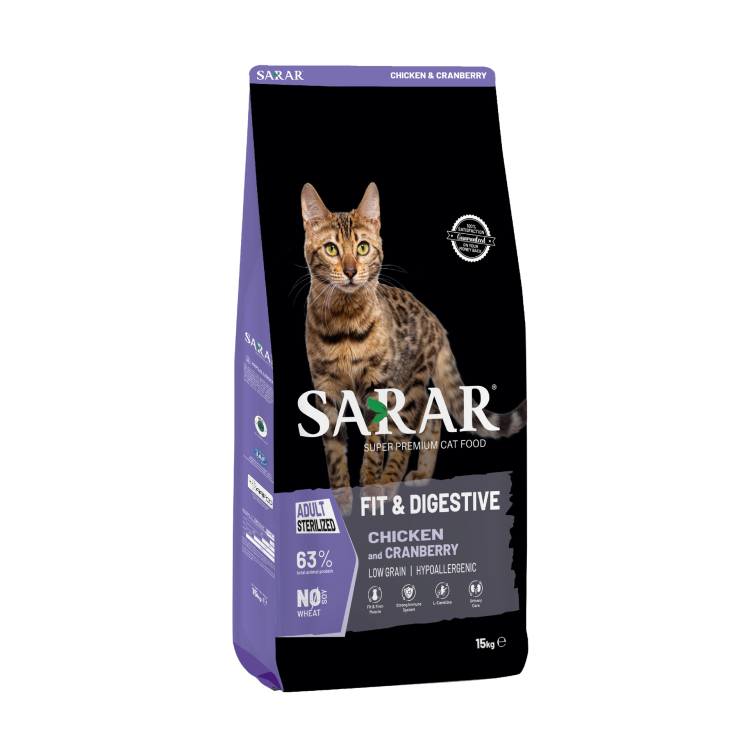 Sarar Chicken & Cranberry – دراي فود للقطط المُعقّمة  (For Sterilized Cats – Fit & Digestive )