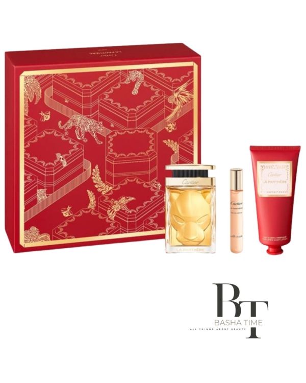 مجموعة لا بانثير (عطر 100 مل + أو دي برفوم 10 مل + لوشن الجسم 100 مل)