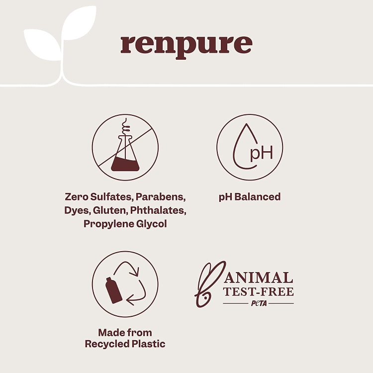 Renpure, Plant Based Coconut and Vitamin E Moisturize and Replenish Shampooرينبيور، شامبو نباتي بجوز الهند و فيتامين ه يرطب و يجدد 