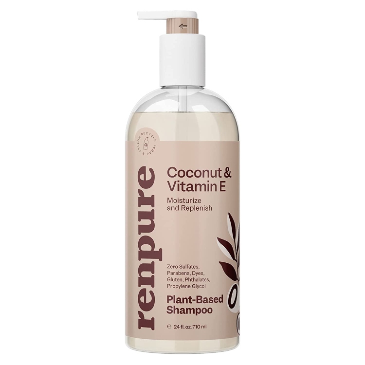 Renpure, Plant Based Coconut and Vitamin E Moisturize and Replenish Shampooرينبيور، شامبو نباتي بجوز الهند و فيتامين ه يرطب و يجدد 