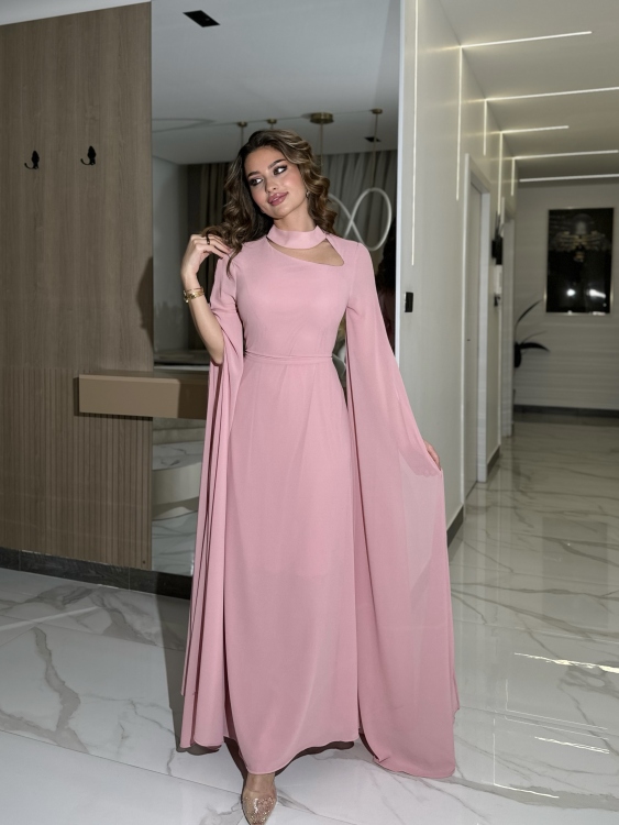 Long Slit Sleeve Elegant Dress (زهري) ليليانا