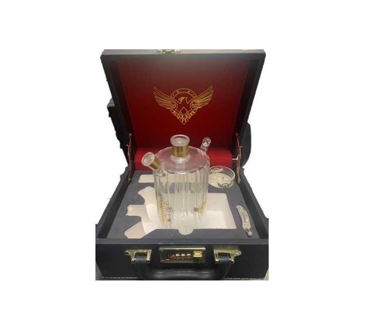 Black Hawk Hookah Glass Shisha Set - with Carry case 