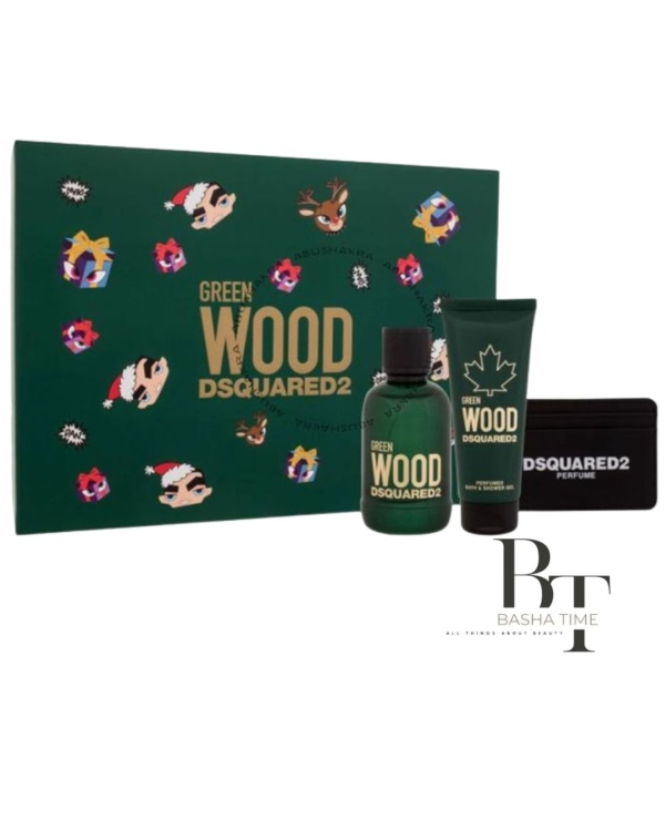 Dsquared2 وود سيت (عطر 100 مل + جل استحمام 100 مل + حافظة بطاقات)