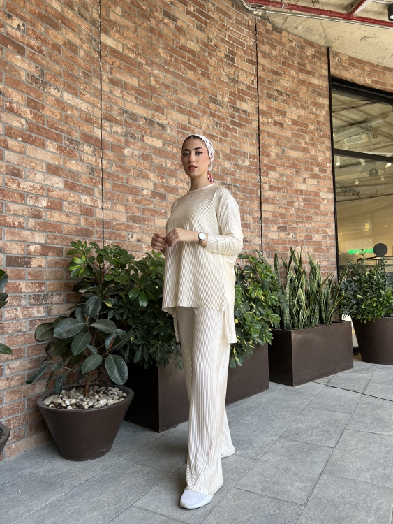 Long Sleeve Solid Top & Pants Set