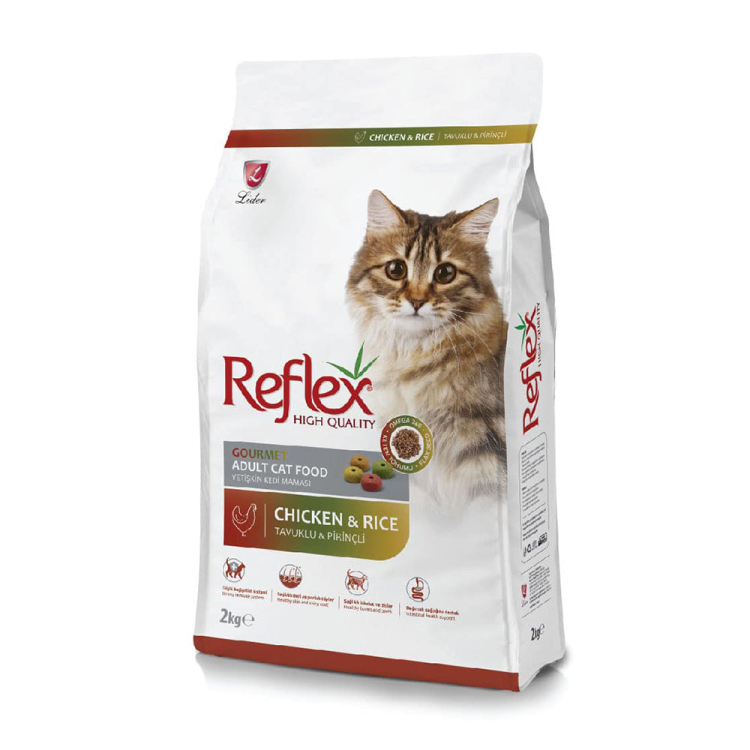 reflex gourmet adult cat food chicken&rice 