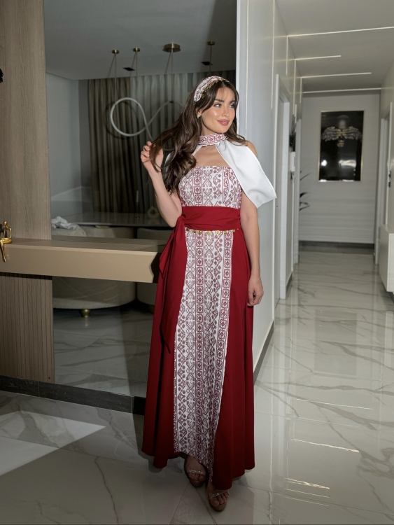 Henna Embroidery Dress(RED)