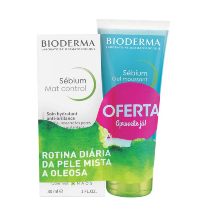 Bioderma, Sebium Mat Anti-Shine Fluid 30 mL + Gel Moussant 100 mL