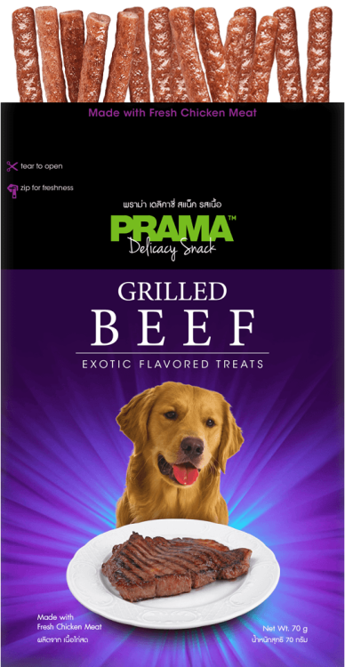 PRAMA DOG SNACK ( GRILED BEEF) Made with Fresh Meat