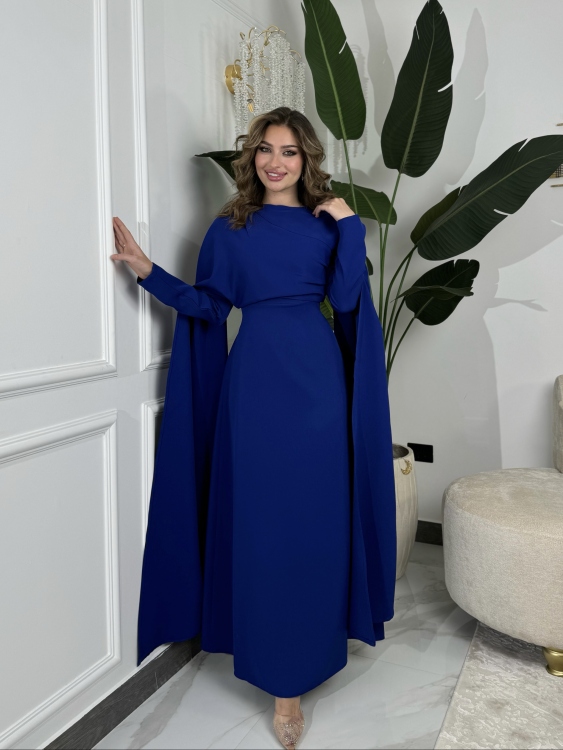 Long Sleeve Maxi Dress(نيلي)
