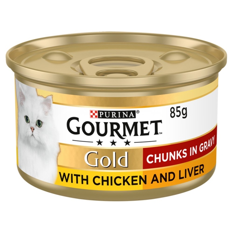 GOURMET Gold Chunks in Gravy Chicken and Liver Wet Cat Food 