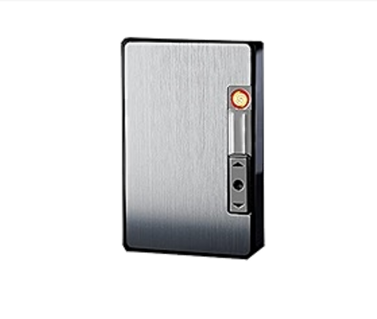 TRAVELERS Cigarette case with USB Charging Heating Lighter -Assorted Colors 